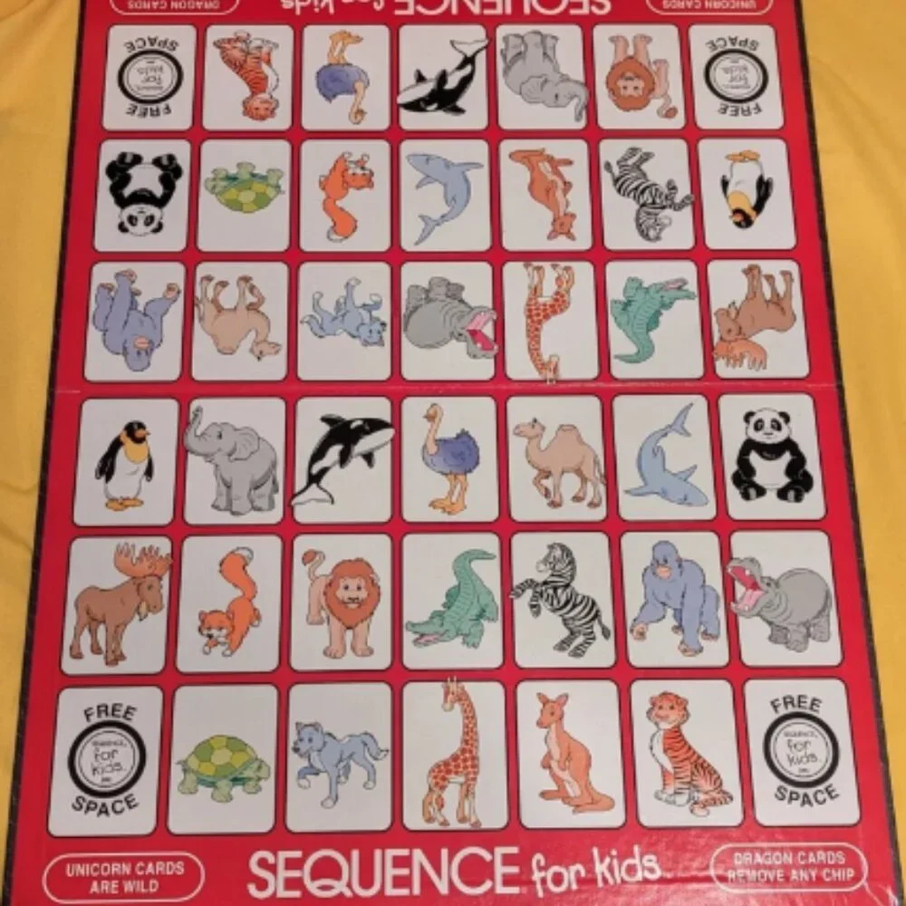 Vintage 2001 Sequence for Kid's/Children's Animals Board Game by Jax - NIB/NWT